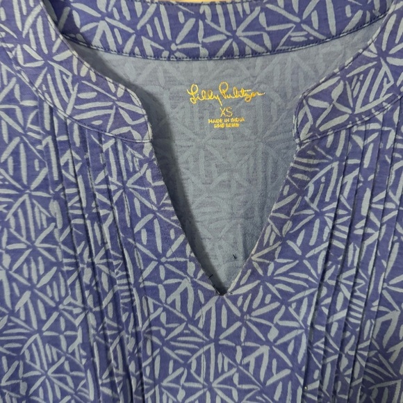Lilly Pulitzer Fairfax 3/4 Sleeve Dress Alba Blue Easy Peasy Pintucks Tunic XS - Picture 3 of 12